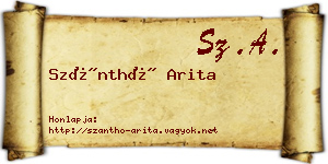 Szánthó Arita névjegykártya